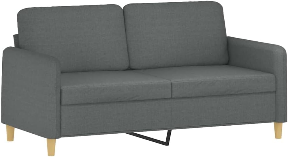 2-Seater Sofa Dark Gray Fabric (100% Polyester) Living Room Furniture