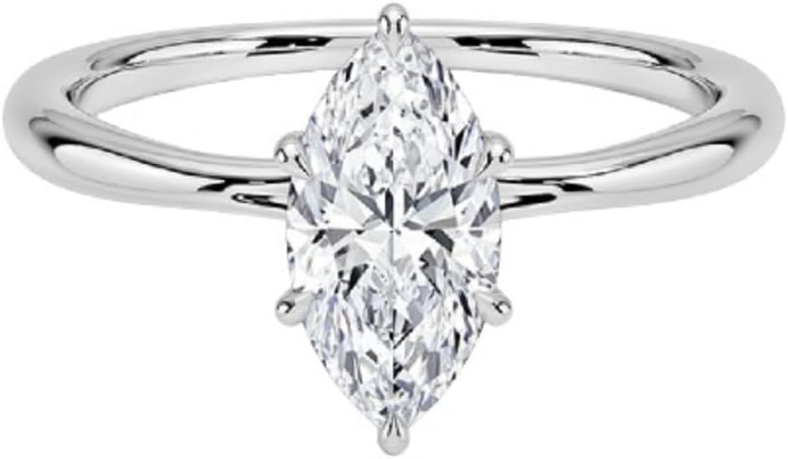 2.00 Carat Marquise Cut IGI certified Lab Grown Diamond Ring 10K 14K 18K Solid Gold Lab Grown Diamond Engagement Ring Wedding Bridal Ring Anniversary Christmas Gift For Her (E-F Color VVS1-2 Clarity)