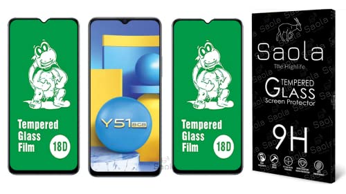 Image of Saola 18D Tempered Glass With Inbuilt AirBag Borders For Vivo Y51 (Pack Of 2) with Free Installation Kit. Full screen Coverage - 6.58 inch
