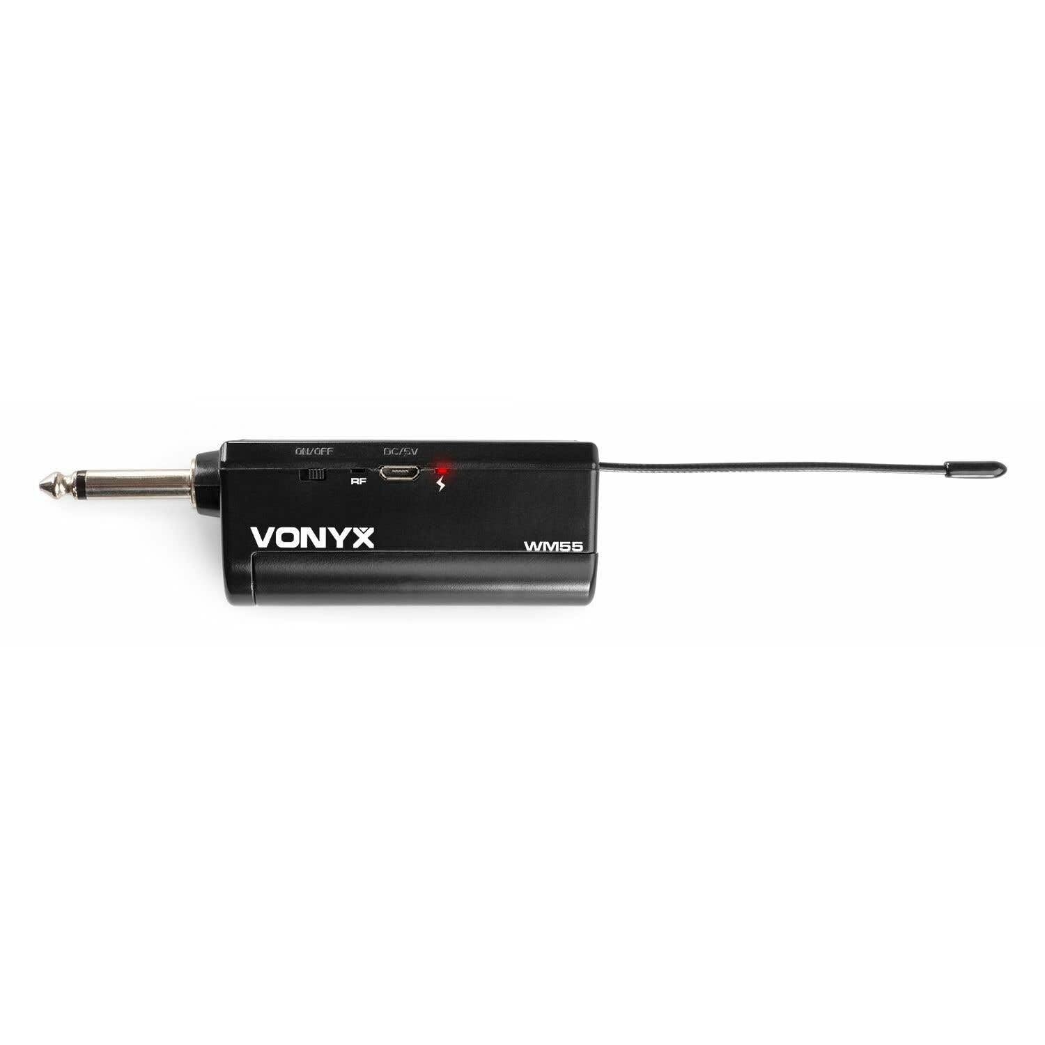 Vonyx WM55 Micrófono inalámbrico UHF Plug & Play | Plug & Play, 10 canales UHF, alcance hasta 50 m, cancelación de ruido