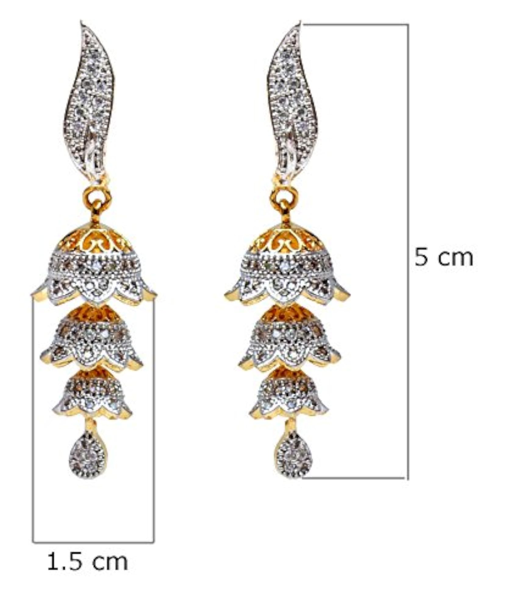Women's American Diamond Hanging Jhumki Earrings