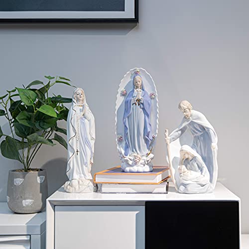 Estatua de la Sagrada Familia en cerámica 11 pulgadas miniatura 6