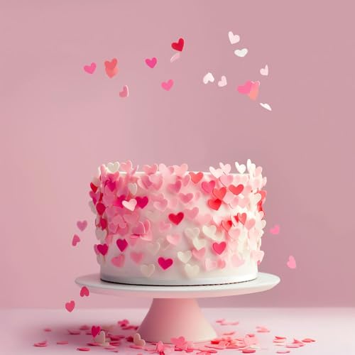 Sprinks Small Hearts Valentine Wafer Decorations - Edible Cake Decorations and Toppers for Valentine’s Day Cakes, Cupcakes, Cookies and Desserts | Baking Treats | 9g