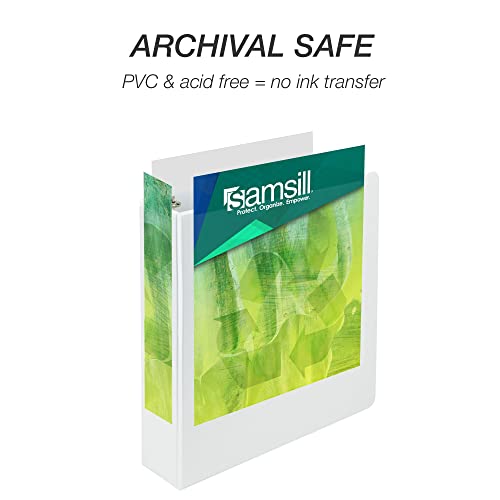 Image of Samsill Plant-Based 3 Inch Durable D-Ring Binder, View Binder, Eco-Friendly, USDA Certified Biobased, 12 Pack, White