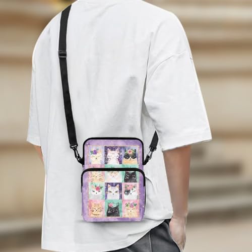 2 Layer Crossbody Bag Shoulder Waist Pouch Sling Bag Phone Wallet Purse for Men Women3