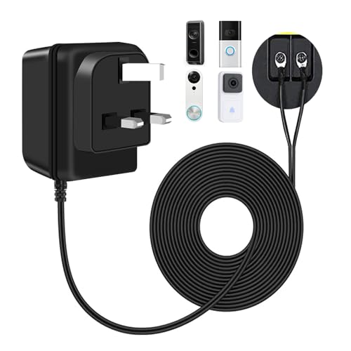Doorbell Transformer 8-24V AC,Visual Doorbell AC Power Adapter Charger compatibility Ring Doorbell（5M Extension Cord）