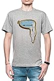 100% Baumwolle Schmelzen Uhr Herren T-Shirt Grau Größe XL - Men\'s T-Shirt Grey