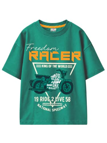 Image of Kuchipoo Boys Half Sleeves Regular Fit Cotton T-Shirt