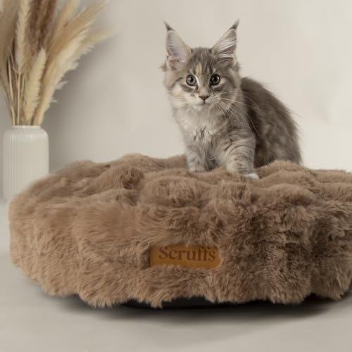 Scruffs Luxury Alpine Round Small Dog or Cat Cushion (S), Taupe - Image 2