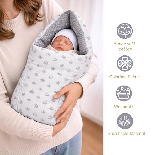 Image of Fareto Combo of Baby Bed with Net | Carry Bag | 4 Pcs Bedding Set (0-6 Months, Baby Size, Cotton) (Grey Taj)