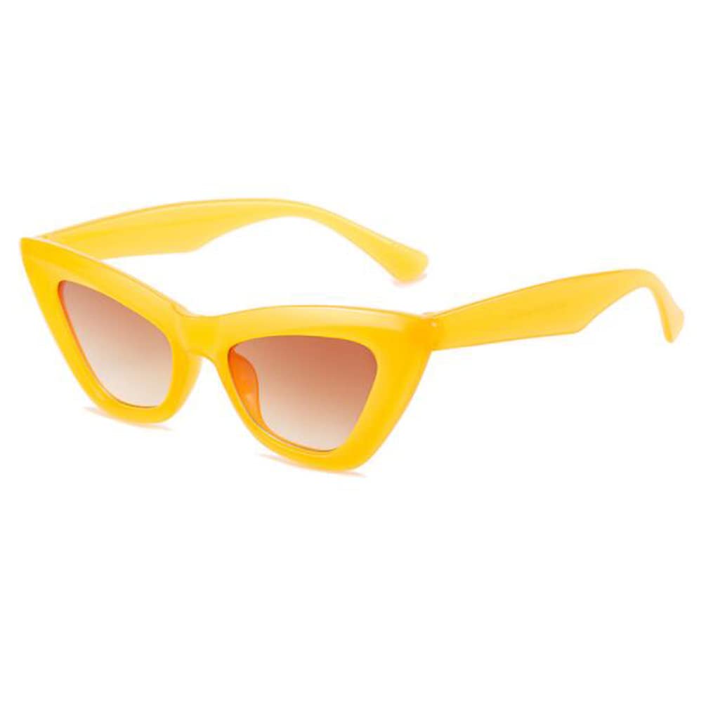 Retro Triangle Sunglasses Womens Personality Jelly Color Glasses UV Protection Sunglasses Jelly Yellow