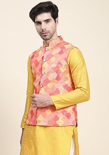 Image of Aany's Culture Men's Ethnic Digital Floral Printed Nehru Jacket | Regular fit | Stylish Nehru Jacket | Premium Nehru Jacket For Men