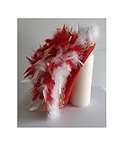  narrenkiste N1-55-56 rot mit Goldborte und rot-weißer Boa Kinder-Damen Funkenhut Gr.55-56