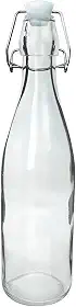 Garrafa de Vidro com Tampa Hermética, 950ml, Design Moderno, Tampa de Aço Inox, Transparente