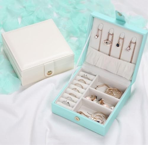 Boîte de rangement de bijoux en cuir avec tiroirs de tri - 3