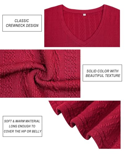 Image of CARCOS Plus Size Tops for Women Long Sleeve Raglan V Neck T Shirts Tunic Fall Blouse Xl-5Xl 14W -28W