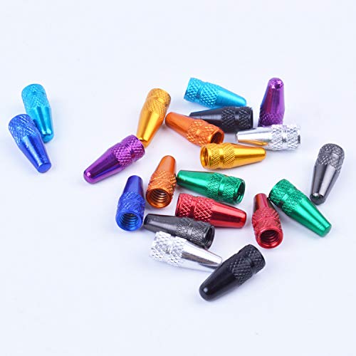 Bronagrand 20Pcs Multi-Color Anodized Machined Aluminum Alloy Bicycle Bike Tire Valve Caps Dust Covers French Style Presta Valve Cap #TOP3