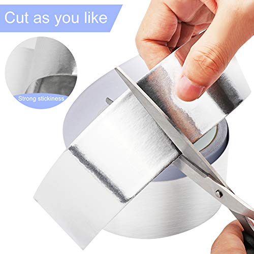 2inch x 5.5Yards Silver Aluminum Foil Tape, 3.9mil Adhesive Aluminum Air Duct Tape for Sealing & Patching Hot and Cold HVAC, Pipe