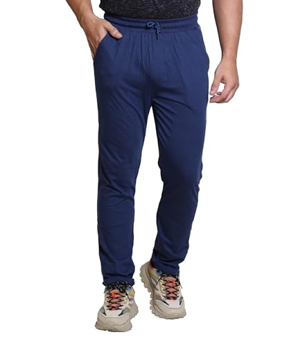Image of Track Pant for Men - Polycotton Joggers, Gym Pants & Lowers for Men with Adjustable Waist, Moisture-Wicking Fabric & Pockets - Cargo & Ideal Sports Pajamas for Workout & Casual Wear