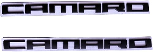 Emblema de insignia de Camaro, 2 unidades, color negro, juego de 2 emblemas de repuesto para Chevrolet Camaro