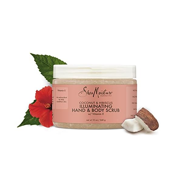 SheaMoisture Body Scrub for Dull Skin Illuminating Coconut and Hibiscus Cruelty-Free Skin Care 12 oz