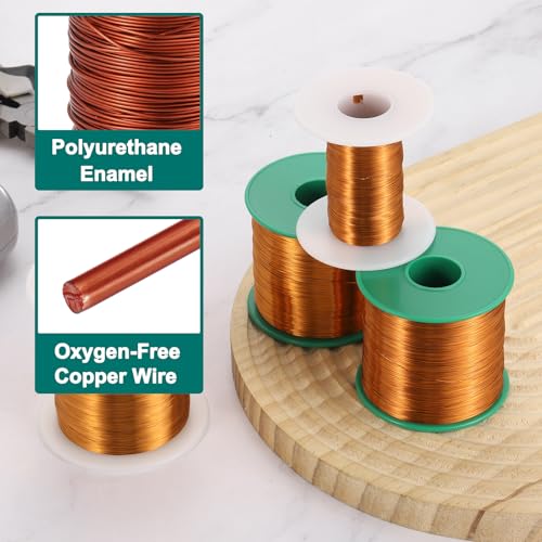 MECCANIXITY 30 AWG Magnet Wire, 30 Gauge Enameled Copper Wire, 1 Lb Magnetic Coil Wire for Transformer, Motor, Electric, 180C(356F),Brown by MECCANIXITY - Used condition - Image 3