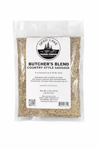 Butcher's Blend Country Style Sausage Seasoning 8oz packet seasons up to 25lbs of Meat. No MSG