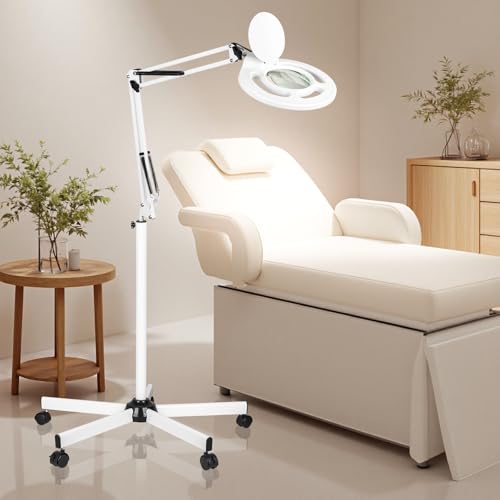 Lampe loupe 10X blanche de manucure et couture avec éclairage réglable