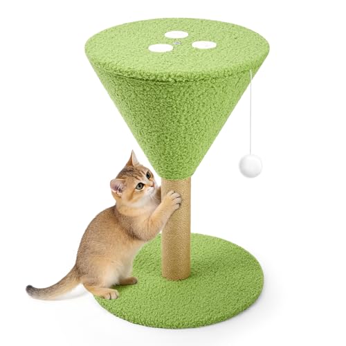 Rascador Martini para Gatos 19.7 in con Juguete y Plataforma Verde miniatura 1