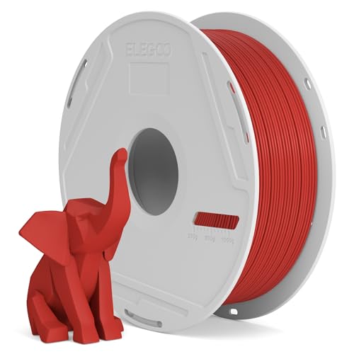 Image of ELEGOO PLA Basic Filament with Reusable Spool red 1KG, 1.75mm PLA 3D Printing Filament 2.2lbs High Dimensional Accuracy, Easy Installation Detachable Spool Fits for Most 3D Printers