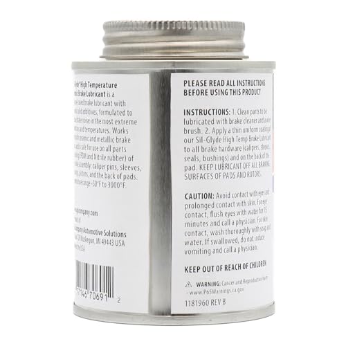 Image of AGS Automotive Solutions Ceramic-Glyde Silicone Brake Lubricant - 8oz Brush Top Can, Advanced Noise Reduction, Exceptional Brake Pad Protection, Reliable Performance (Pack of 2)