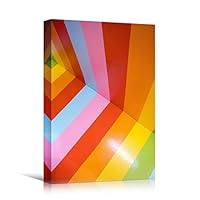 Canvas Wall Art Geometrical Patterns Abstract Colorful Geometric Hallway Minimalist Mixed Media Multicolor Patterns - 12x18 inches