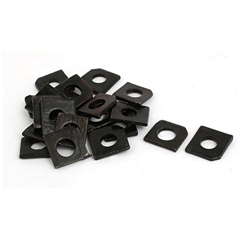 Aexit M6 Industrial quality Parts Carbon Steel Square Locking Washer Gasket Black 20pcs Model:62as658qo675