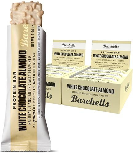 Image of Barebells Protein Bars White Chocolate Almond - 12 Count, Pack of 2 - Protein Snacks with 20g of High Protein - Chocolate Protein Bar with 1g of Total Sugars - On The Go Protein Snack & Breakfast Bars