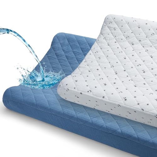 Unicorn Castle Waterproof Changing Pad Cover Muslin Changing Table Pad Cover 2 Pack Quilting for 32'x16' Baby Changing Pad Sheets Girls Boys,White...