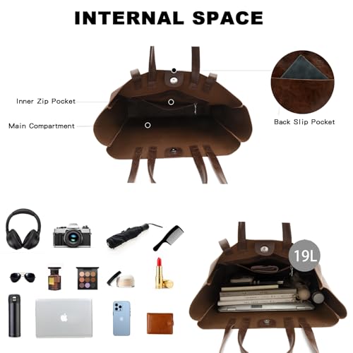 Bolso Tote Grande de Mujer en Cuero Sintético Suave miniatura 5