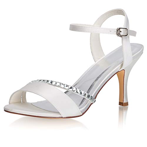 New Deal JIAJIA 14117 Women's Bridal Shoes Open Toe 3.14'' Stiletto Mid Heel Crystals Satin Pumps Heel Sandals Color Ivory,Size 5 B(M) US/35 EU Black Friday Sale 2022 JIAJIA 14117 Women's Bridal Shoes Open Toe 3.14'' Stiletto Mid Heel Crystals Satin Pumps Heel Sandals Color Ivory,Size 5 B(M) US/35 EU