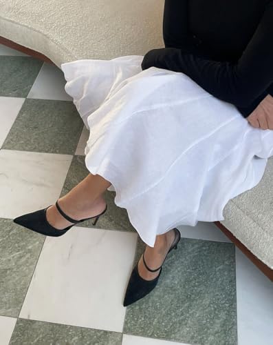 High Heel Mules for Women Closed Pointed Toe Slip On Heeled Mules with Strap Backless Casual Comfortable Dress Mule Heel Pumps3