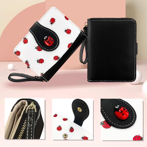 Image of Sunwel Fashion Girls Cutest Prints Wallet Card Slots Small Wallet with Zipper Coin Pouch Wallet for Women