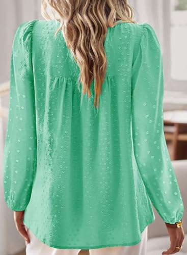 Image of Falechay Womens Tops Flowy Boho Dressy Casual Lace Cute Long Sleeve Shirts
