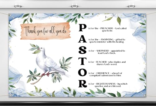 Nepnuser Thank You for All You Do Pastor Photo Booth Backdrop Pastor Appreciation Month Decoration Indoor Outdoor Wall Decor