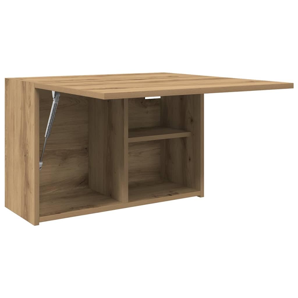 Floating Wall Cabinet, Modern Wood-Grain Wall-Mounted Storage Unit, Hanging Shelf Cabinet for Bathroom, Kitchen and Living Room (60 x 25 x 40 cm)