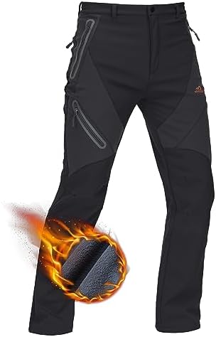 Men's Skiing Snow Pants Fleece Lined Waterproof Winter