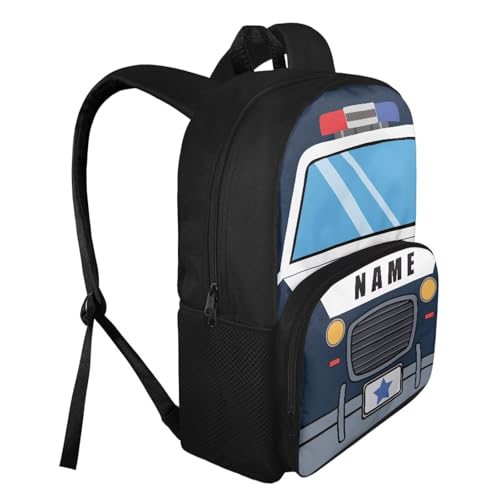 Kids Backpack for Boys Police Car Custom Bookbag with Name for Kids Personalized School Bag for Preschool Kindergarten Casual Daypack for Camping Travel2