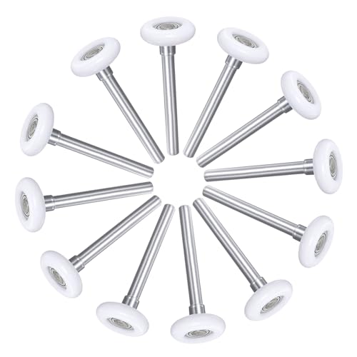 uxcell 12pcs Garage Door Rollers, 2" Nylon Roller for 2" Garage Track, 4.25" Stem, 8 Balls Sealed Bearing
