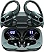 GOLREX Noise Cancelling Ear Buds Wireless Earbuds Bluetooth Headphones with 80H Playtime, Dual LED Display, Wireless Charging Case, Over-Ear Hooks Earphones for Sports Running Gym Workout Black