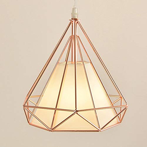 Suspension rétro E27 éliminez l'éclairage terne avec ce lustre cage diamant doré