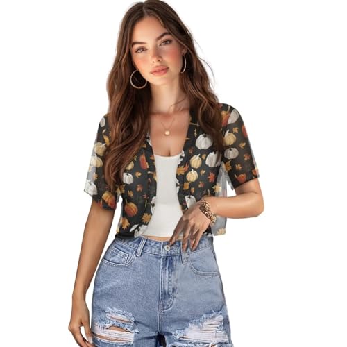 Image of Women's Shrug Short Sleeve Bolero Open Front Knit Party Tulle Cardigan Cropped Cardigan Shoulder Cover Up