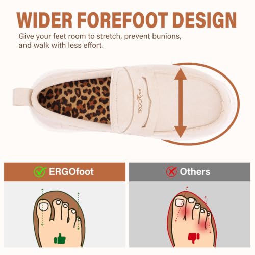 ERGOfoot Women Orthopedic Slippers, Arch Support Loafers Shoes, Beige/W7 by ERGOfoot - Used condition - Image 4