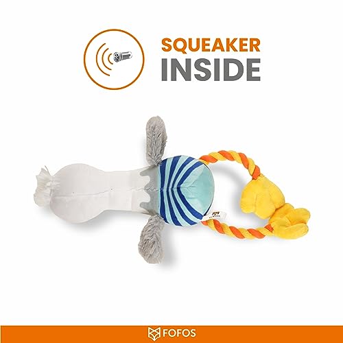 Image of BarkButler x Fofos Sealife Sea Mew Plush Dog Toy, Multicolor|X-Small - Medium (0-20kgs)|Reinforced Seams|Enhanced Durability|Squeaker Inside|for All Dogs Breeds|Chew, Tug, Play